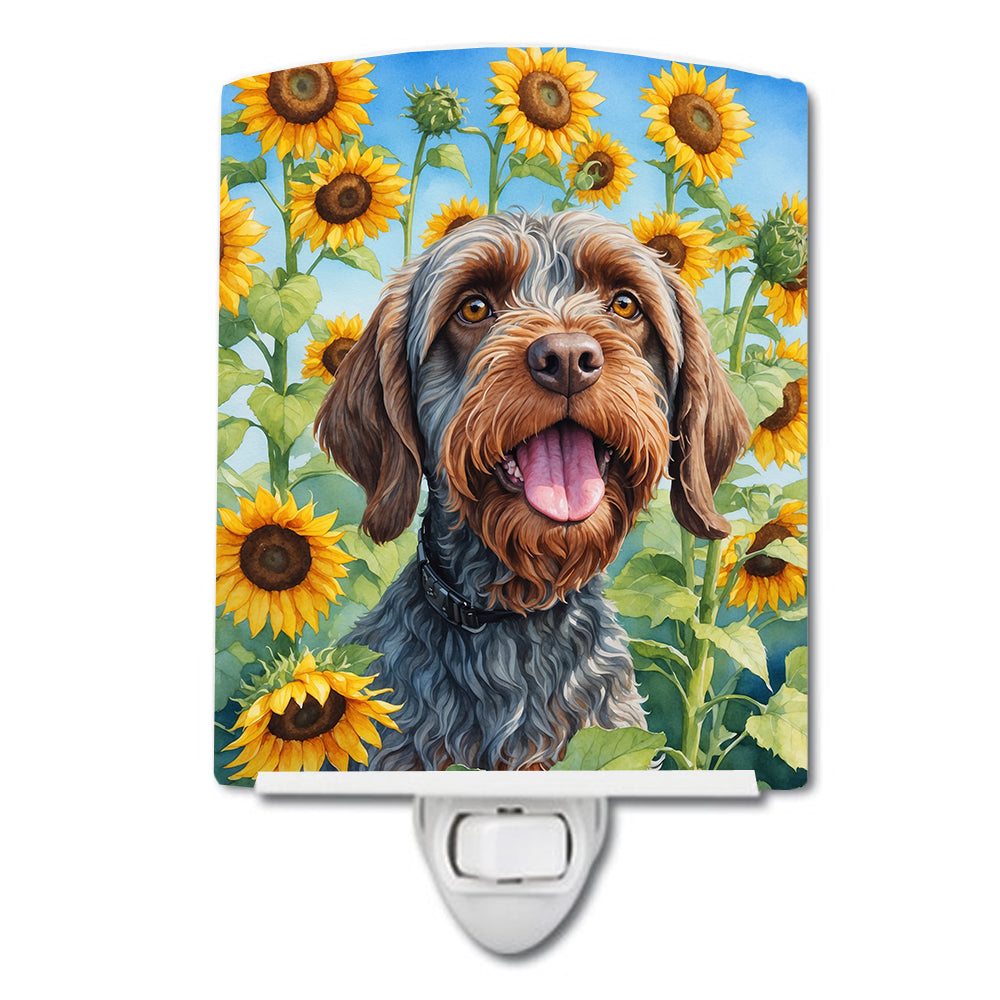 Buy this Wirehaired Pointing Griffon in Sunflowers Ceramic Night Light