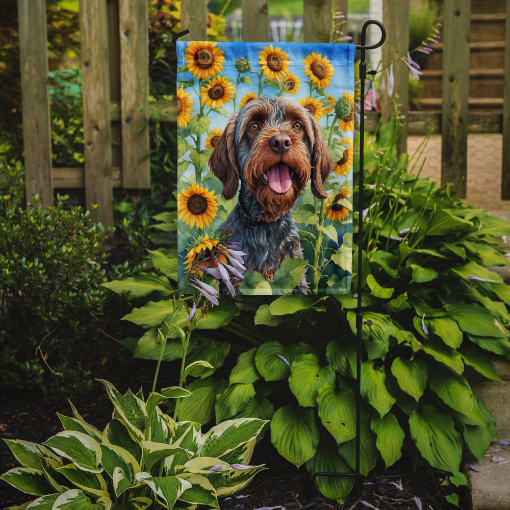 Buy this Wirehaired Pointing Griffon in Sunflowers Garden Flag