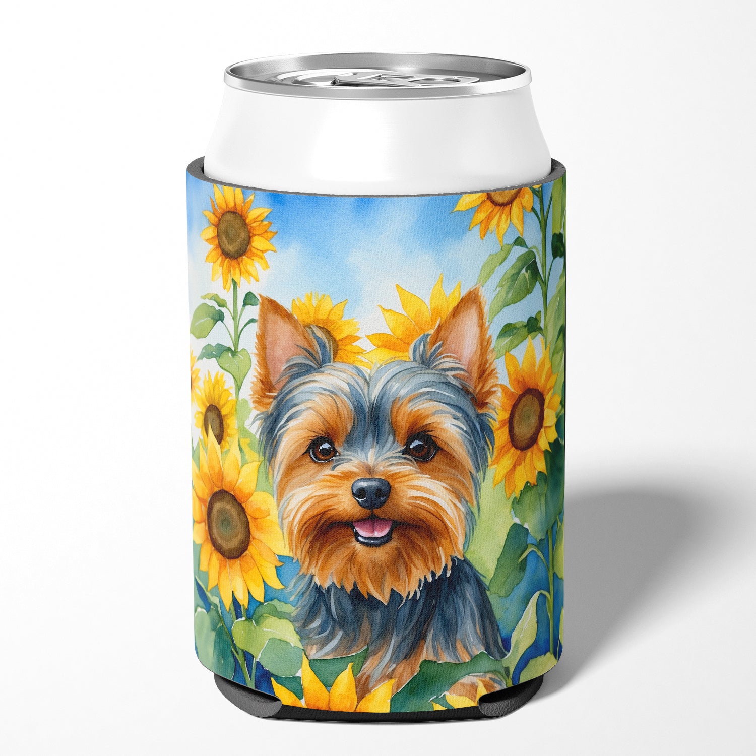 Buy this Yorkshire Terrier in Sunflowers Can or Bottle Hugger
