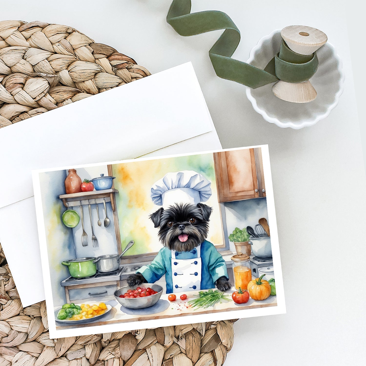 Affenpinscher The Chef Greeting Cards Pack of 8