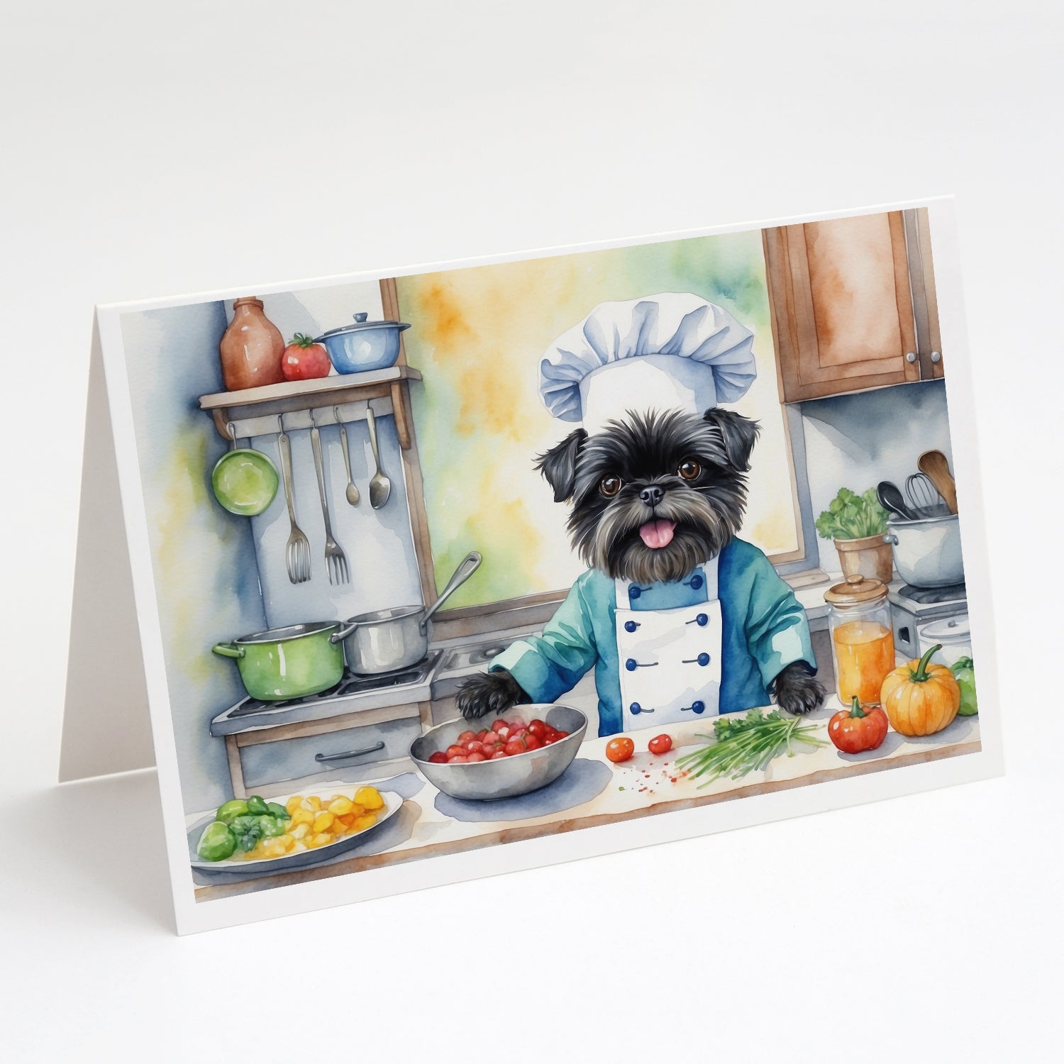 Buy this Affenpinscher The Chef Greeting Cards Pack of 8