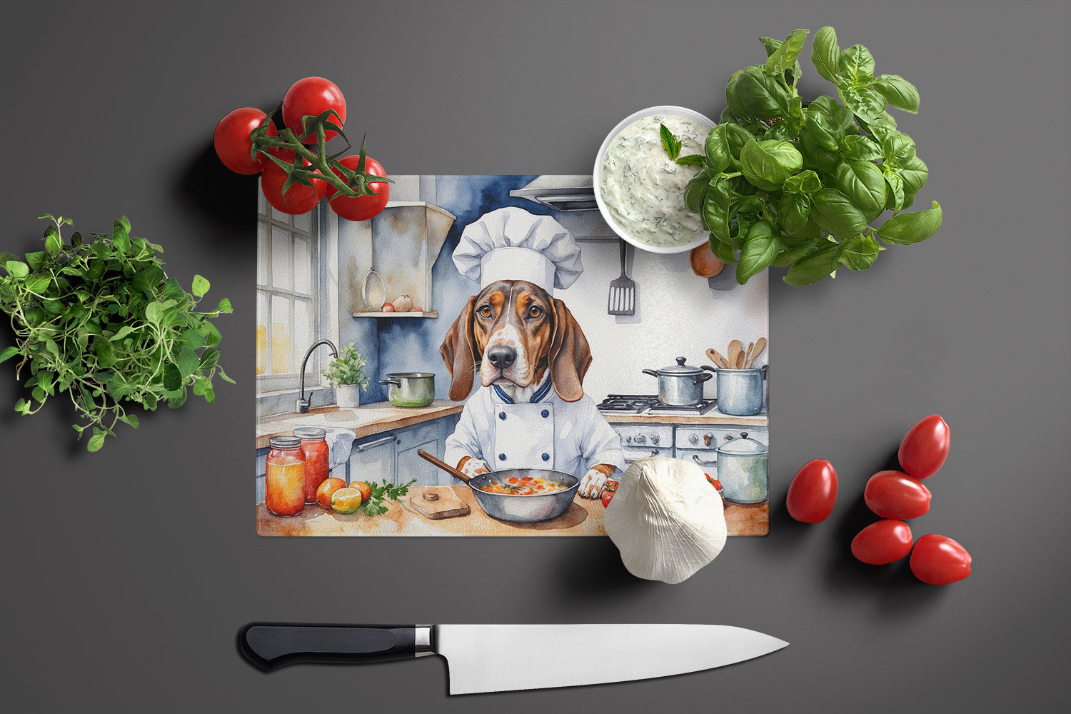 Buy this American English Coonhound The Chef Glass Cutting Board