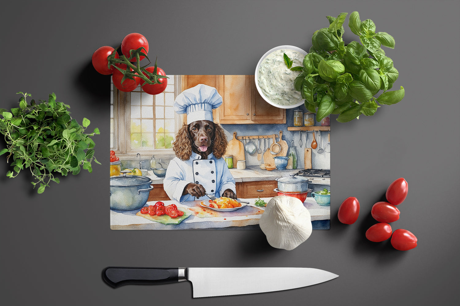 Buy this American Water Spaniel The Chef Glass Cutting Board