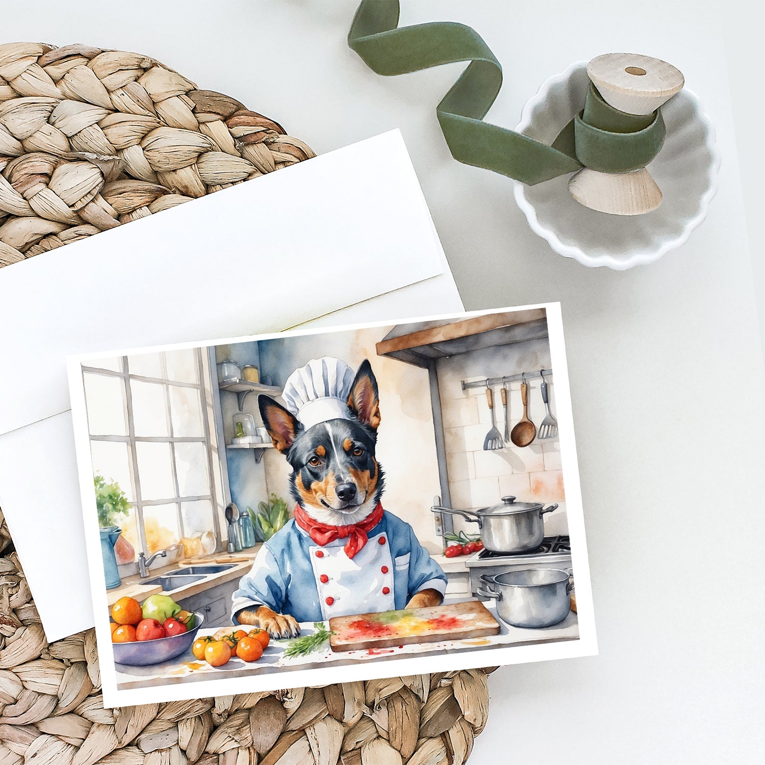 Buy this Australian Cattle Dog The Chef Greeting Cards Pack of 8