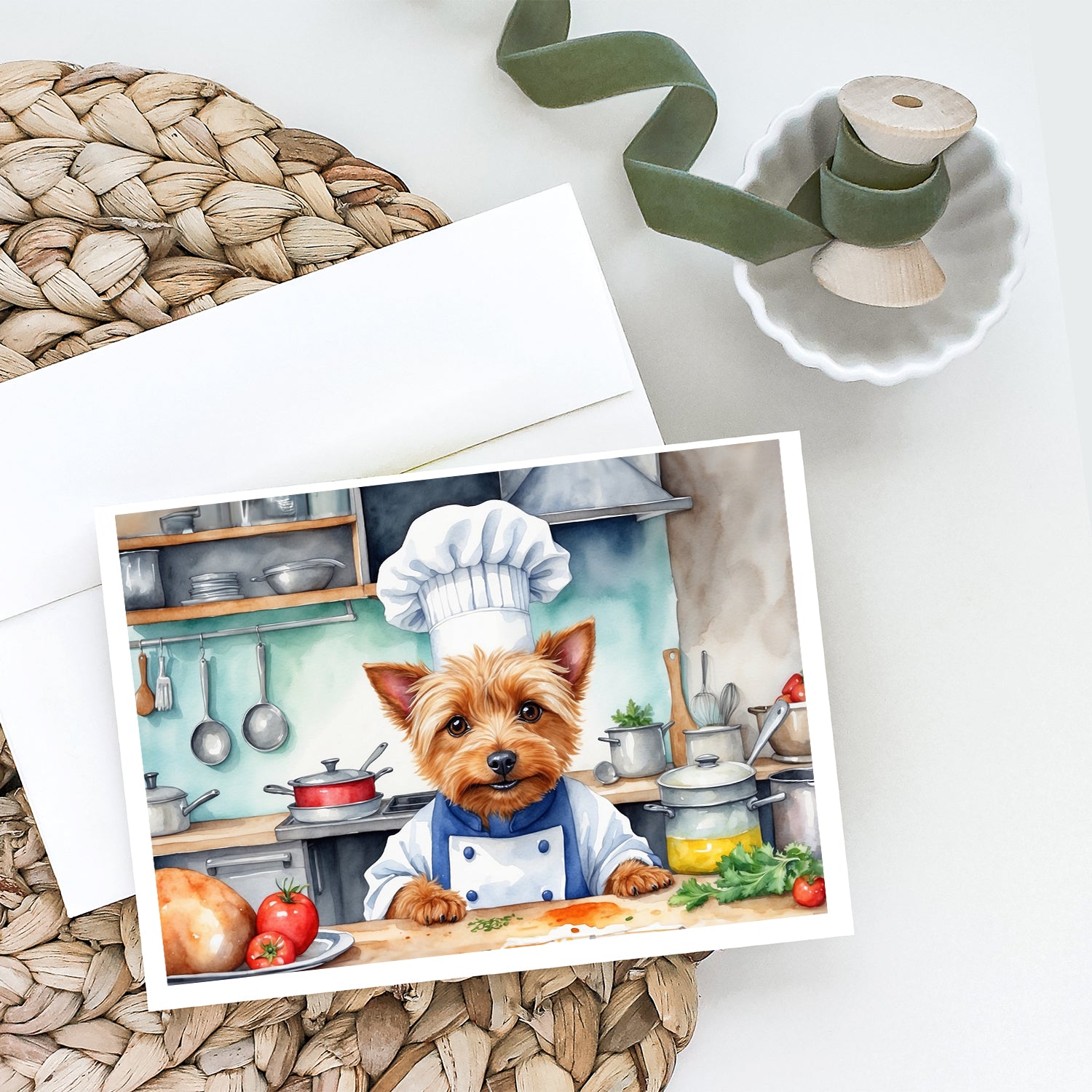 Australian Terrier The Chef Greeting Cards Pack of 8