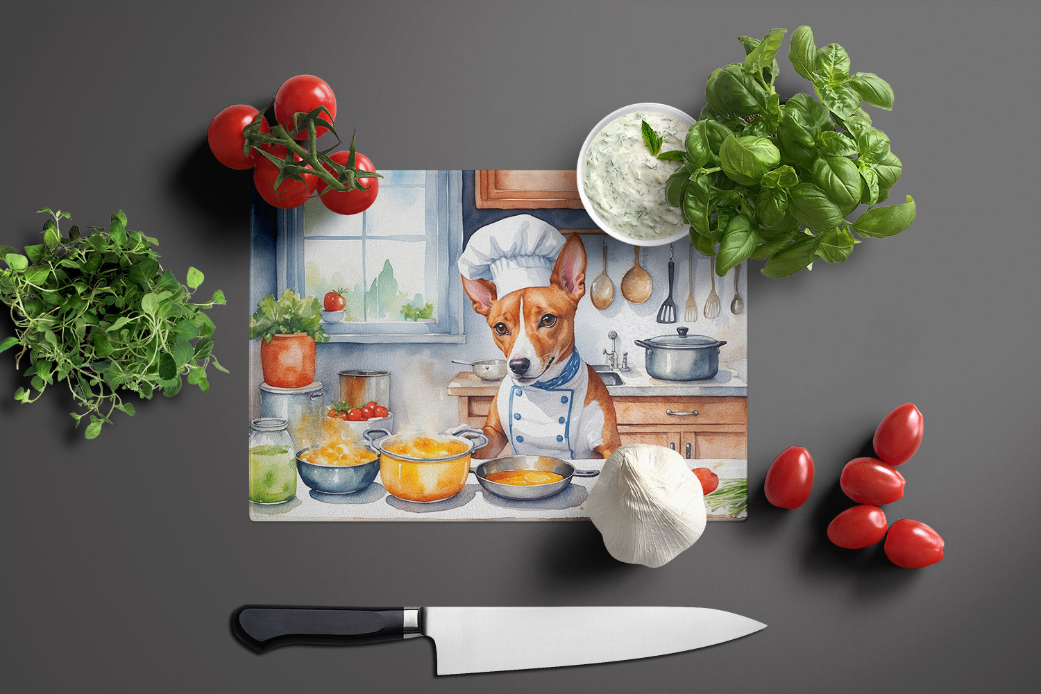 Buy this Basenji The Chef Glass Cutting Board