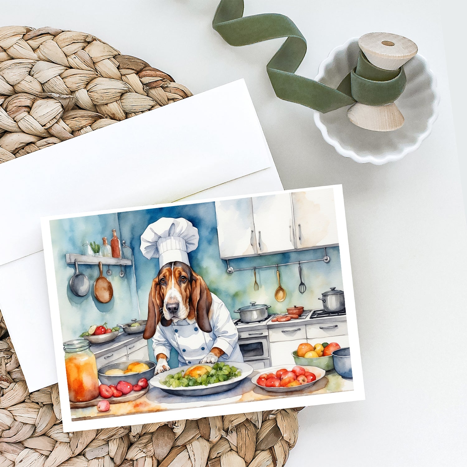 Basset Hound The Chef Greeting Cards Pack of 8