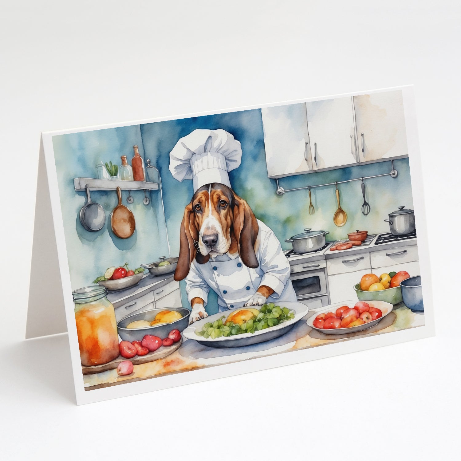 Buy this Basset Hound The Chef Greeting Cards Pack of 8