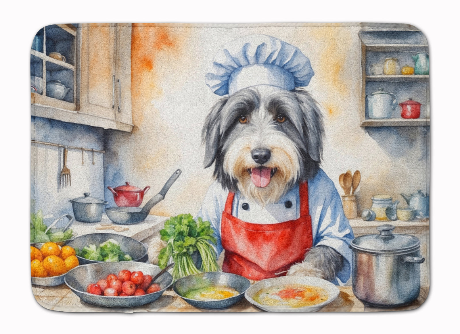 Buy this Bearded Collie The Chef Memory Foam Kitchen Mat