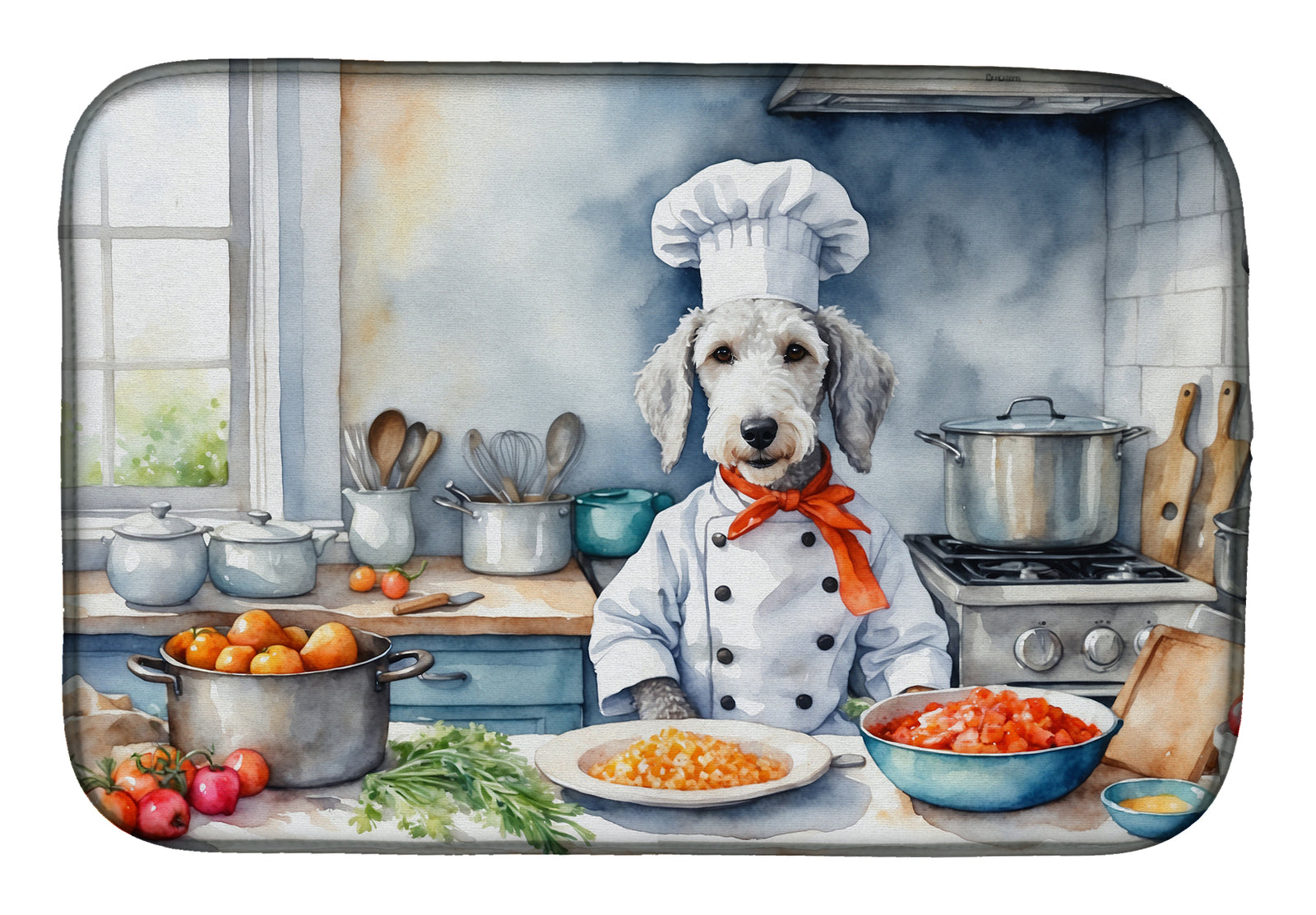 Buy this Bedlington Terrier The Chef Dish Drying Mat