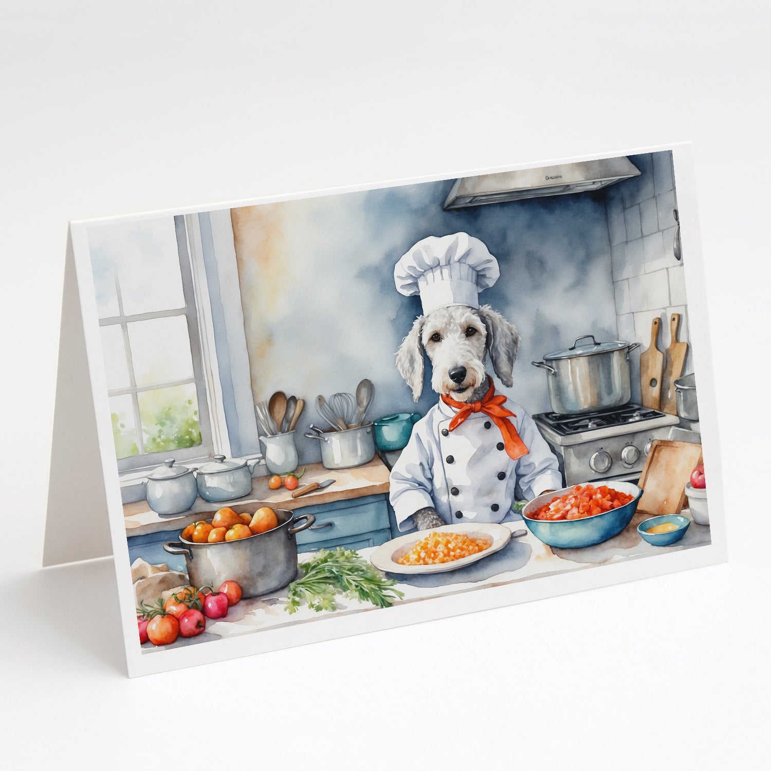 Buy this Bedlington Terrier The Chef Greeting Cards Pack of 8