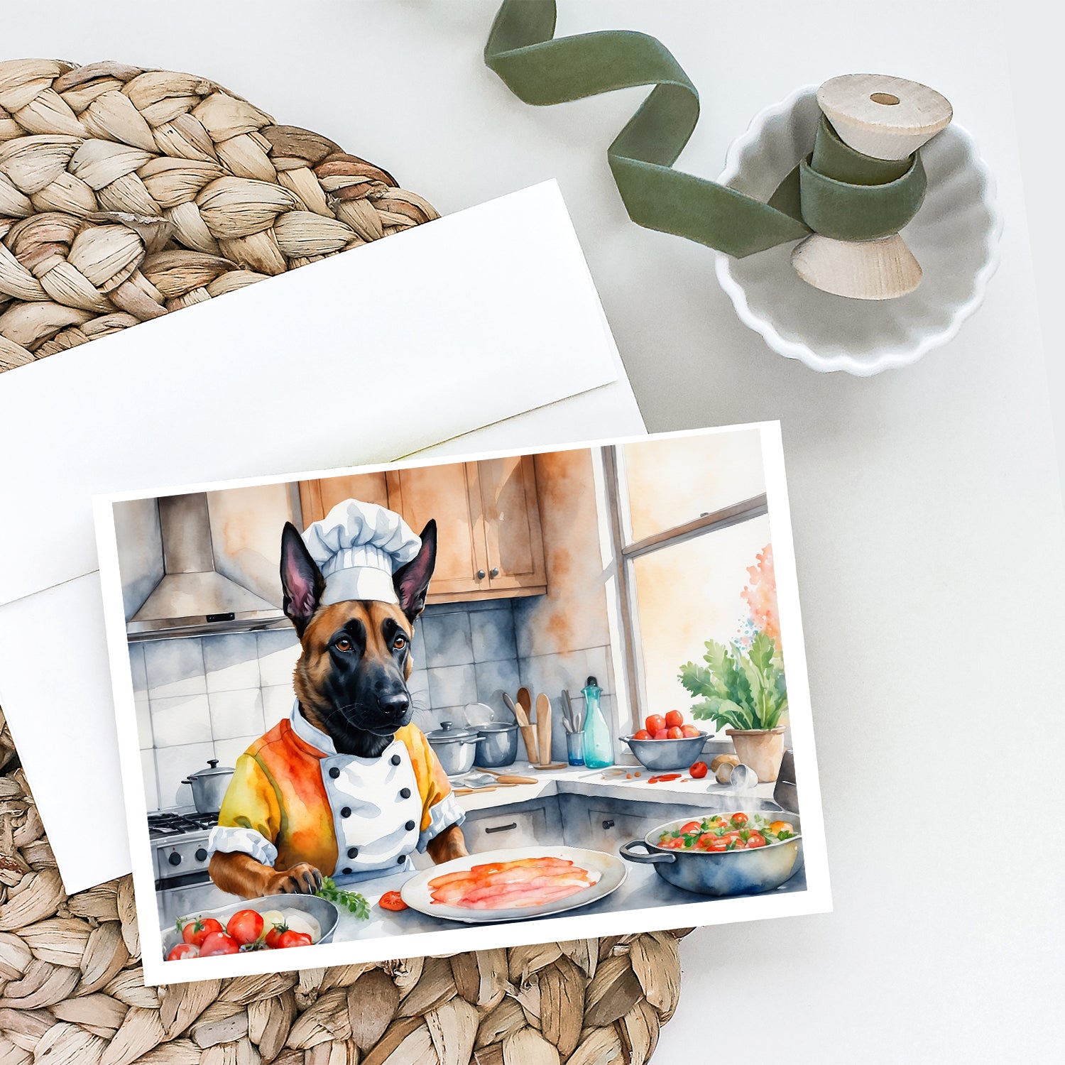 Belgian Malinois The Chef Greeting Cards Pack of 8