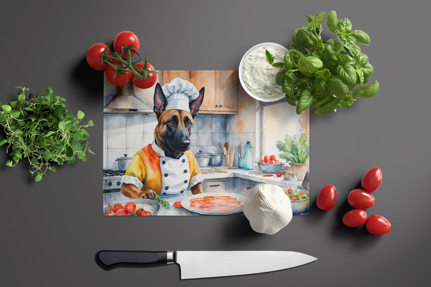 Buy this Belgian Malinois The Chef Glass Cutting Board