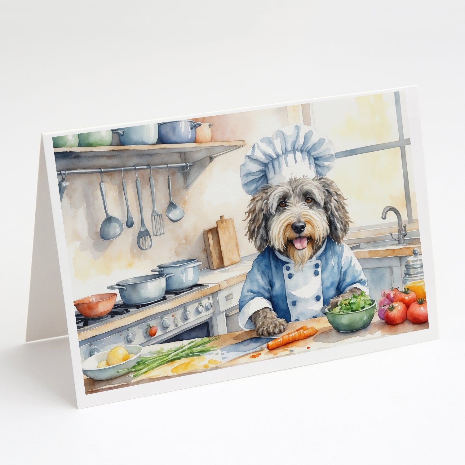 Buy this Bergamasco Sheepdog The Chef Greeting Cards Pack of 8