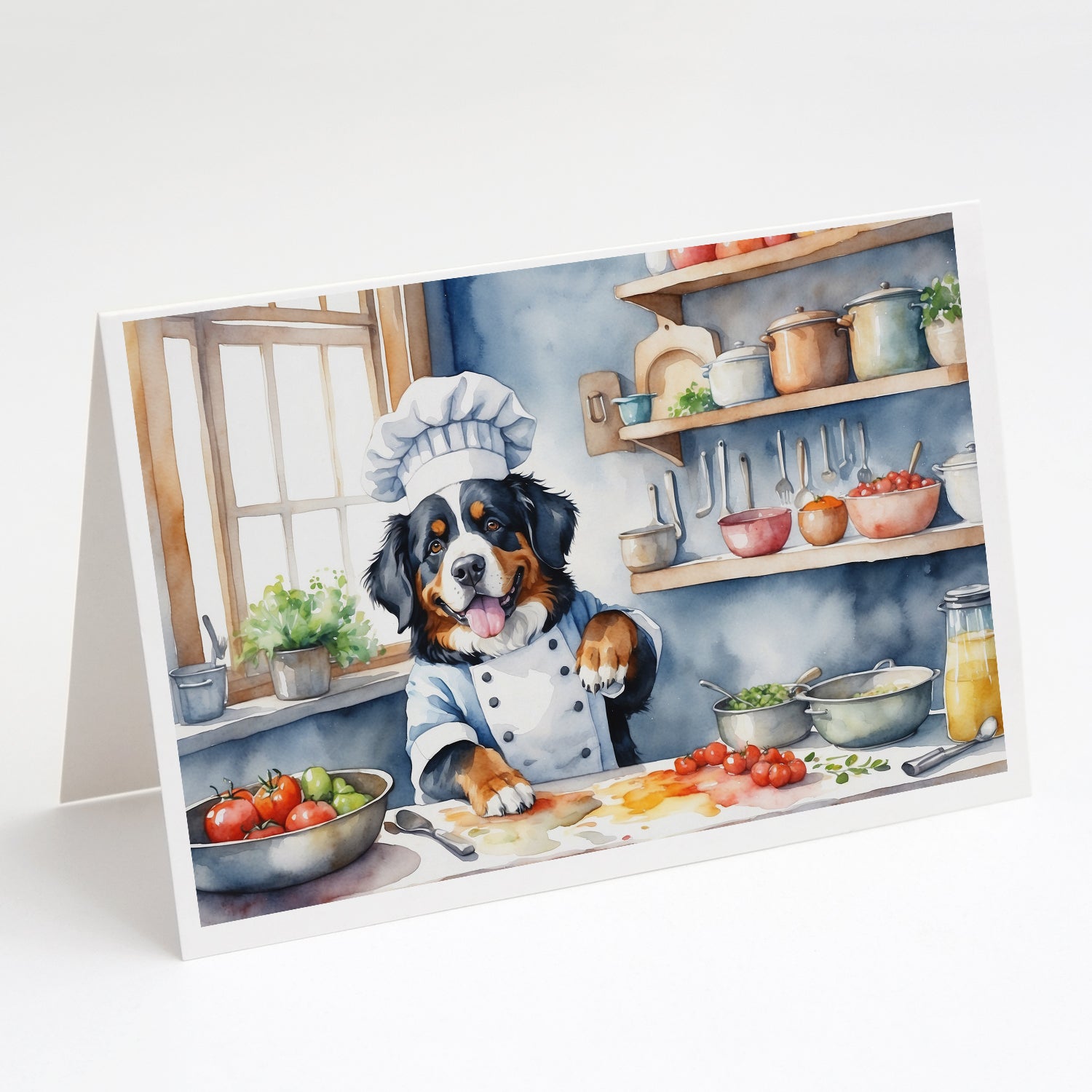 Buy this Bernese Mountain Dog The Chef Greeting Cards Pack of 8