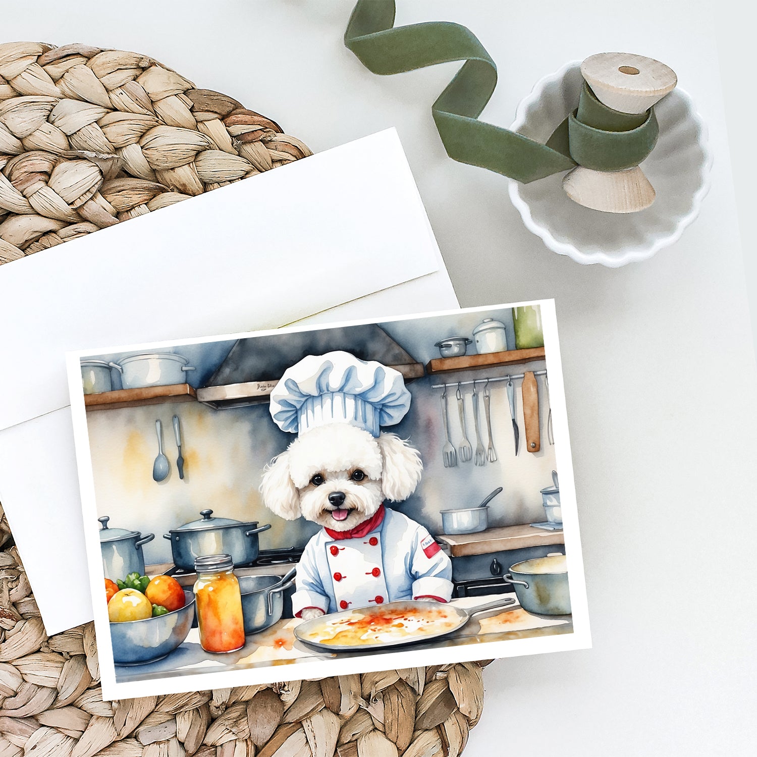 Buy this Bichon Frise The Chef Greeting Cards Pack of 8