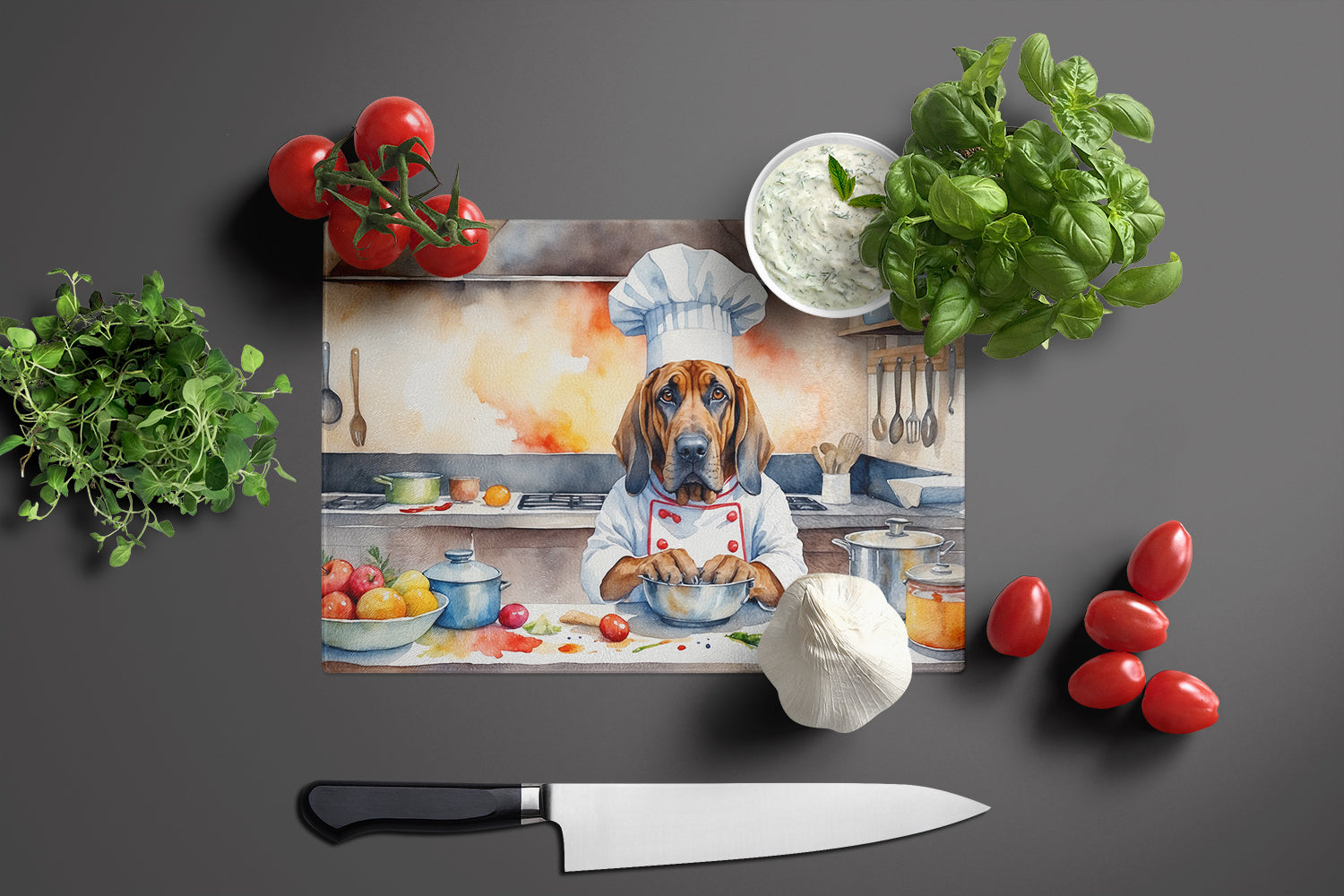 Bloodhound The Chef Glass Cutting Board