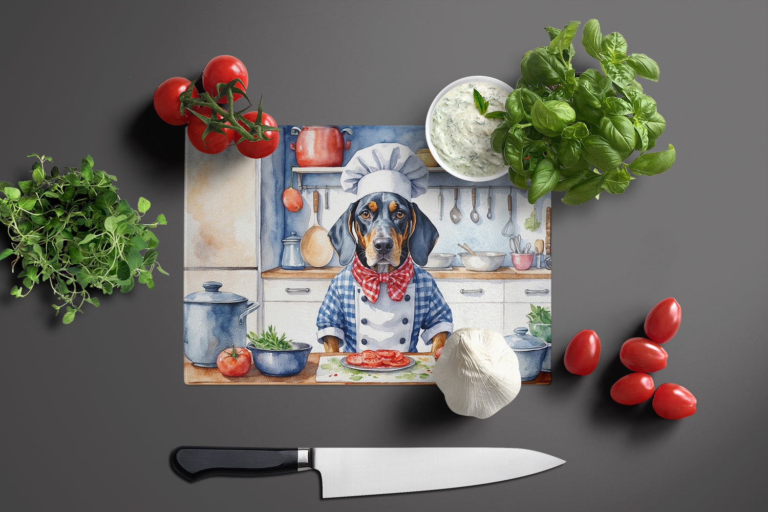 Buy this Bluetick Coonhound The Chef Glass Cutting Board
