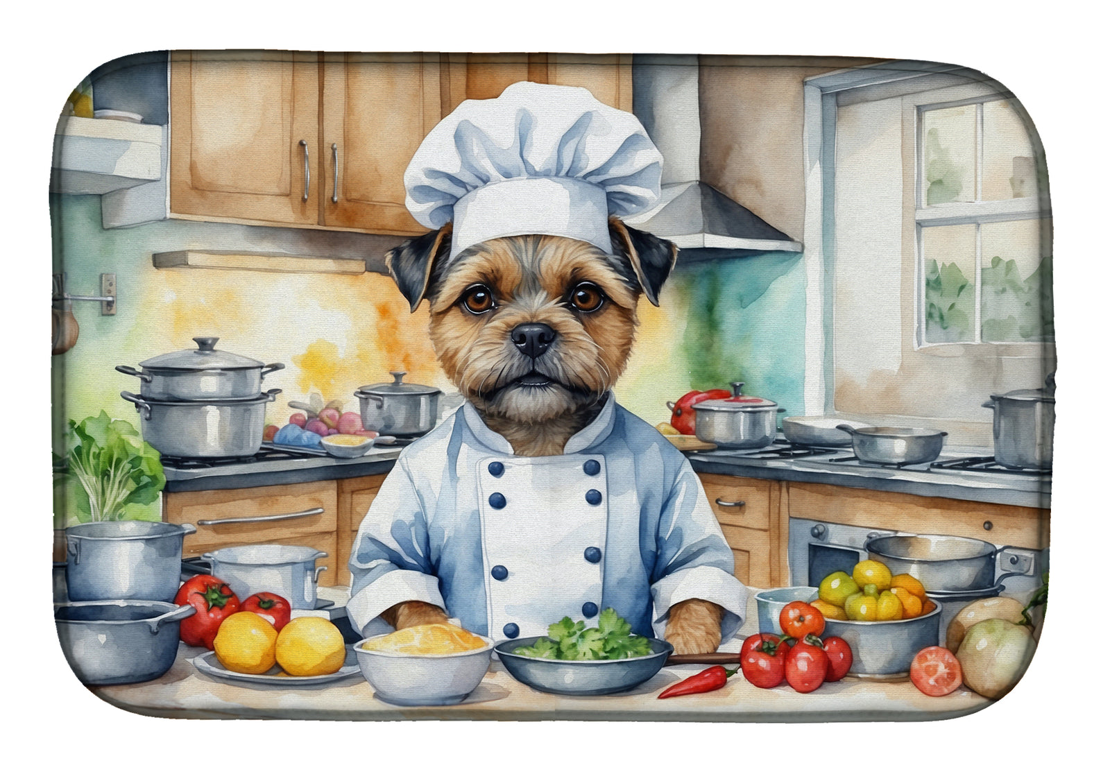 Buy this Border Terrier The Chef Dish Drying Mat