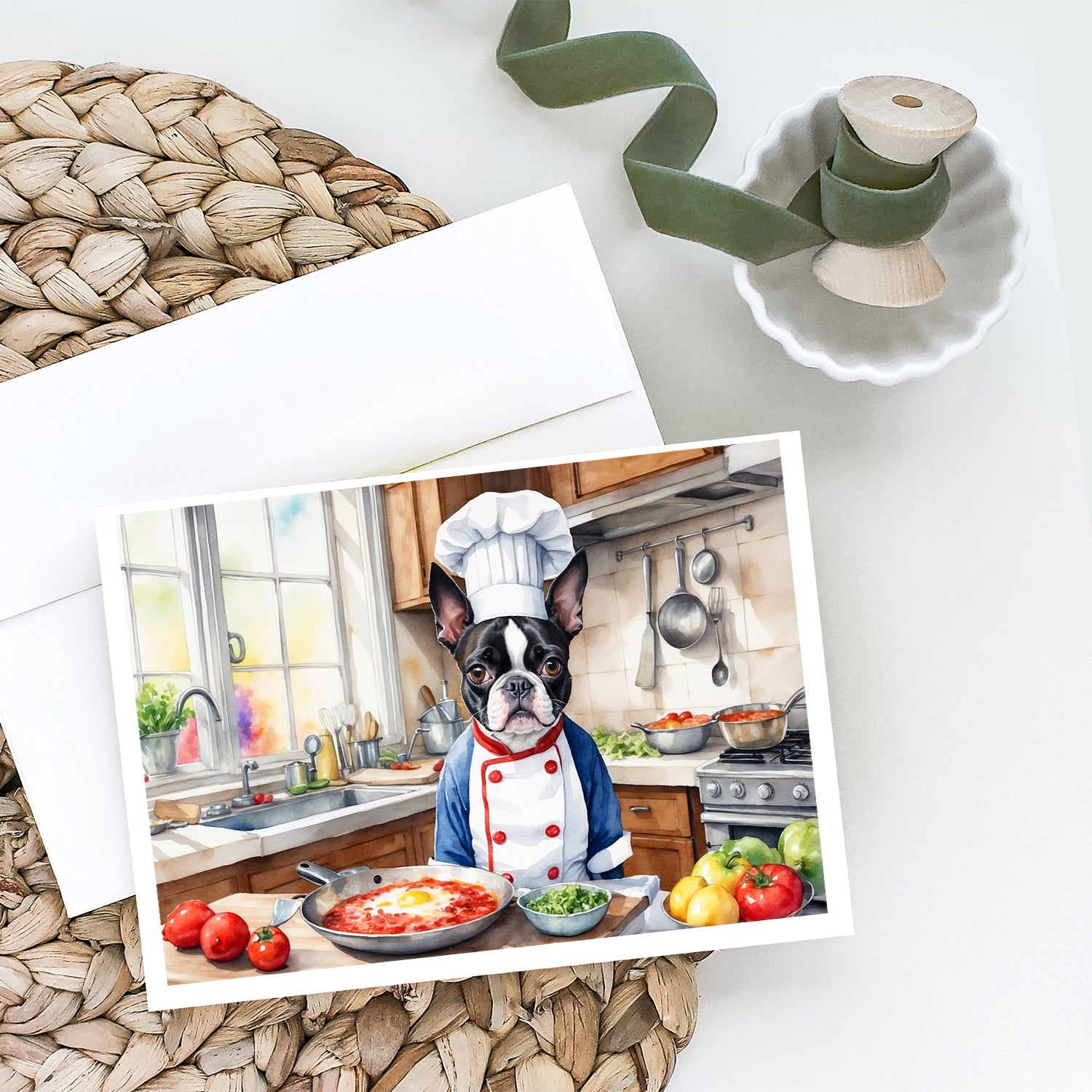 Buy this Boston Terrier The Chef Greeting Cards Pack of 8