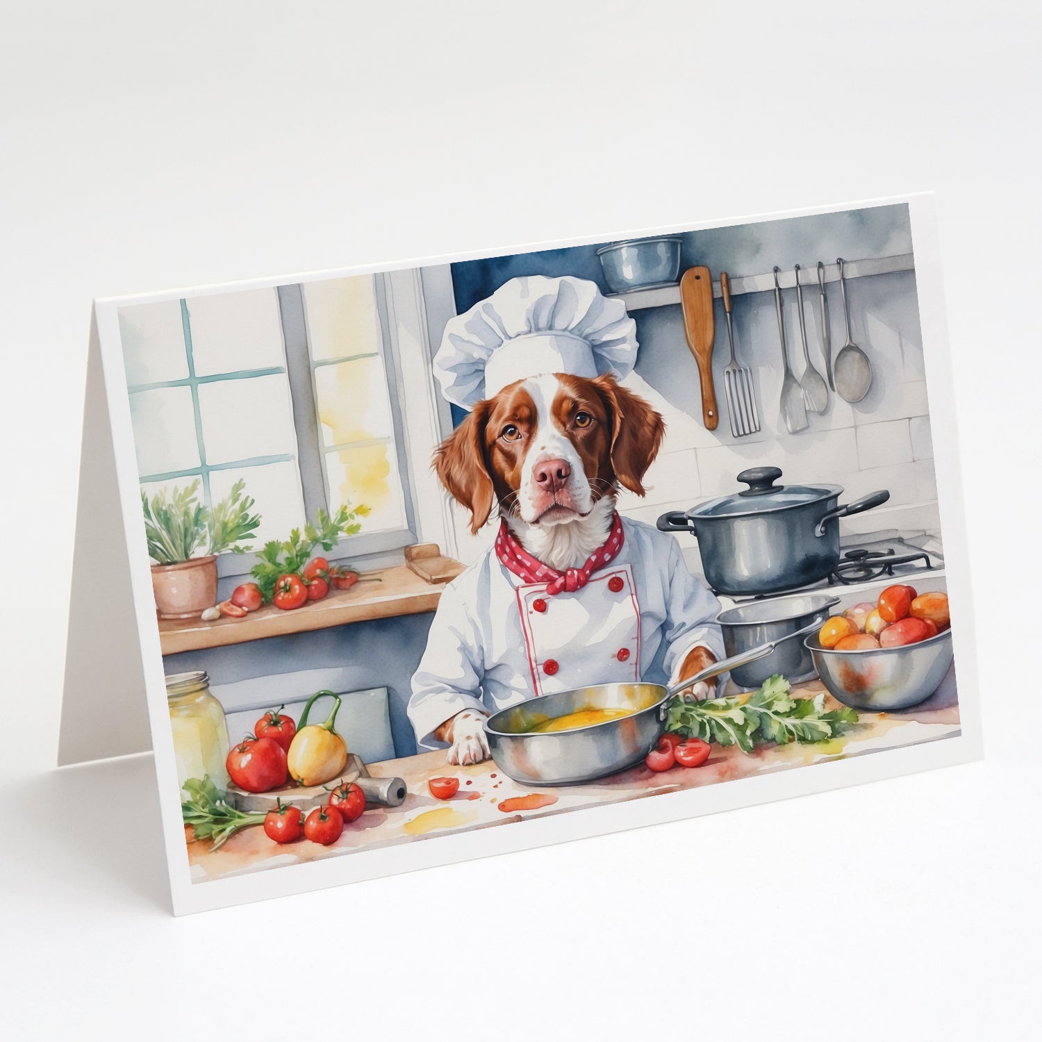 Buy this Brittany Spaniel The Chef Greeting Cards Pack of 8