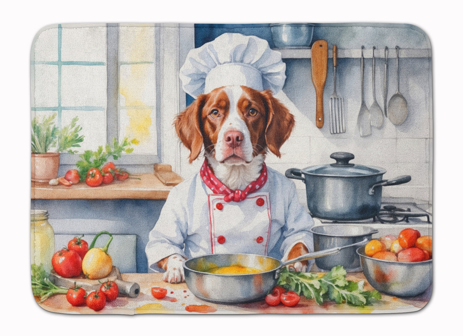 Buy this Brittany Spaniel The Chef Memory Foam Kitchen Mat