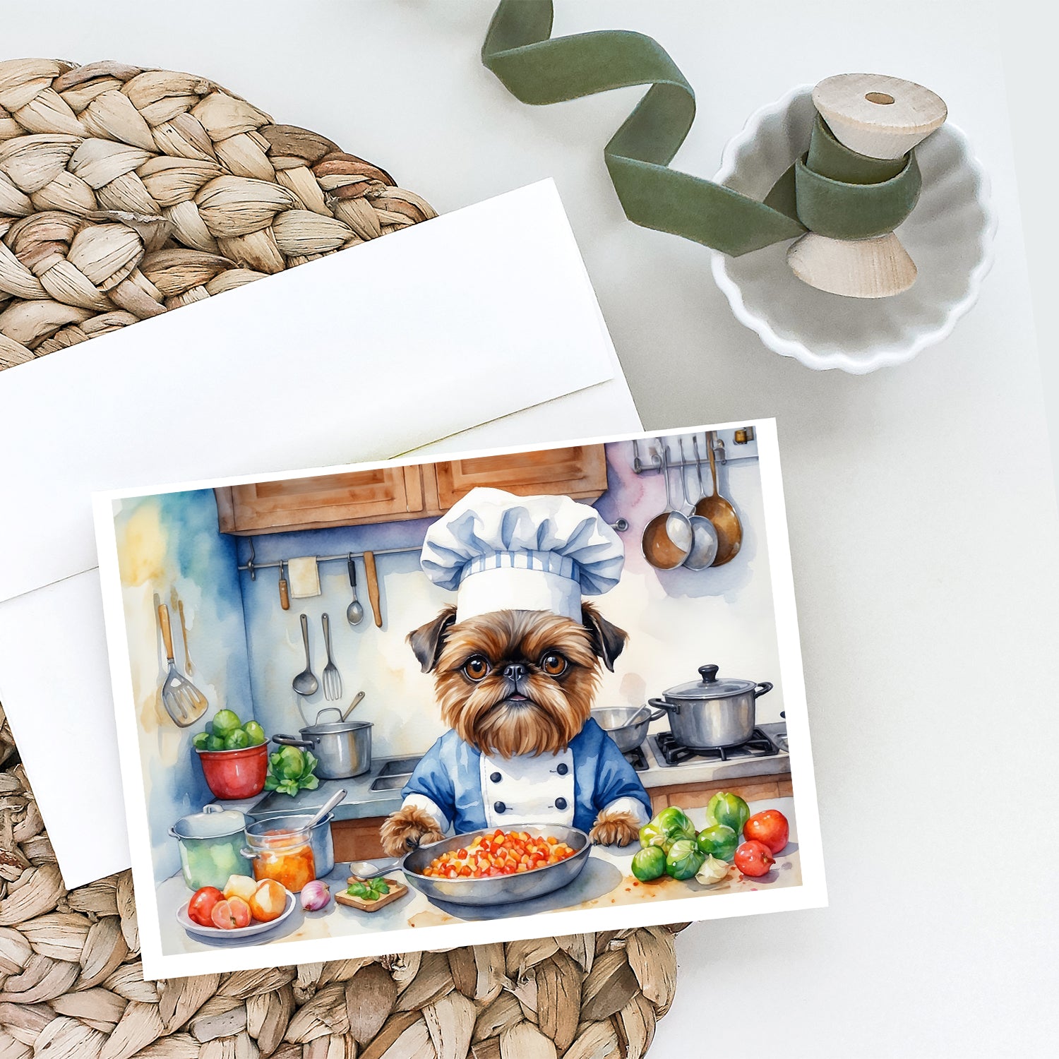 Brussels Griffon The Chef Greeting Cards Pack of 8