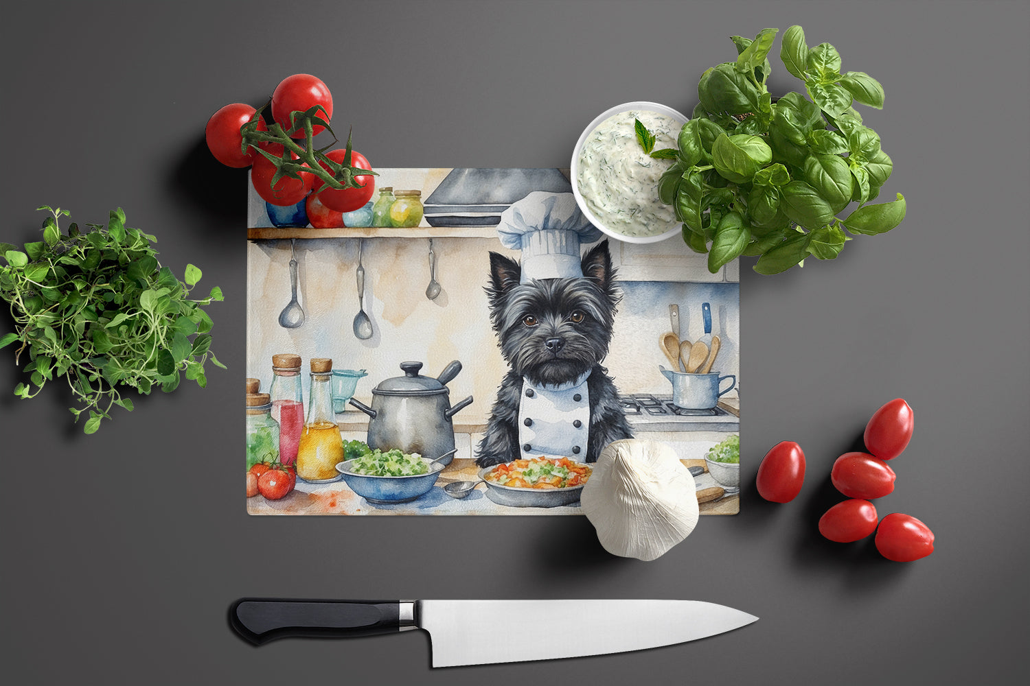 Buy this Cairn Terrier The Chef Glass Cutting Board