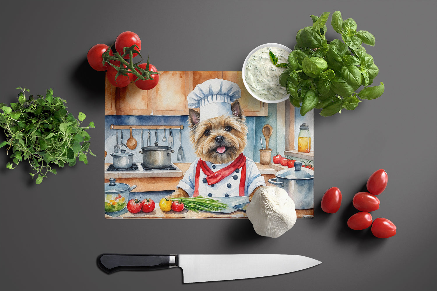 Buy this Cairn Terrier The Chef Glass Cutting Board