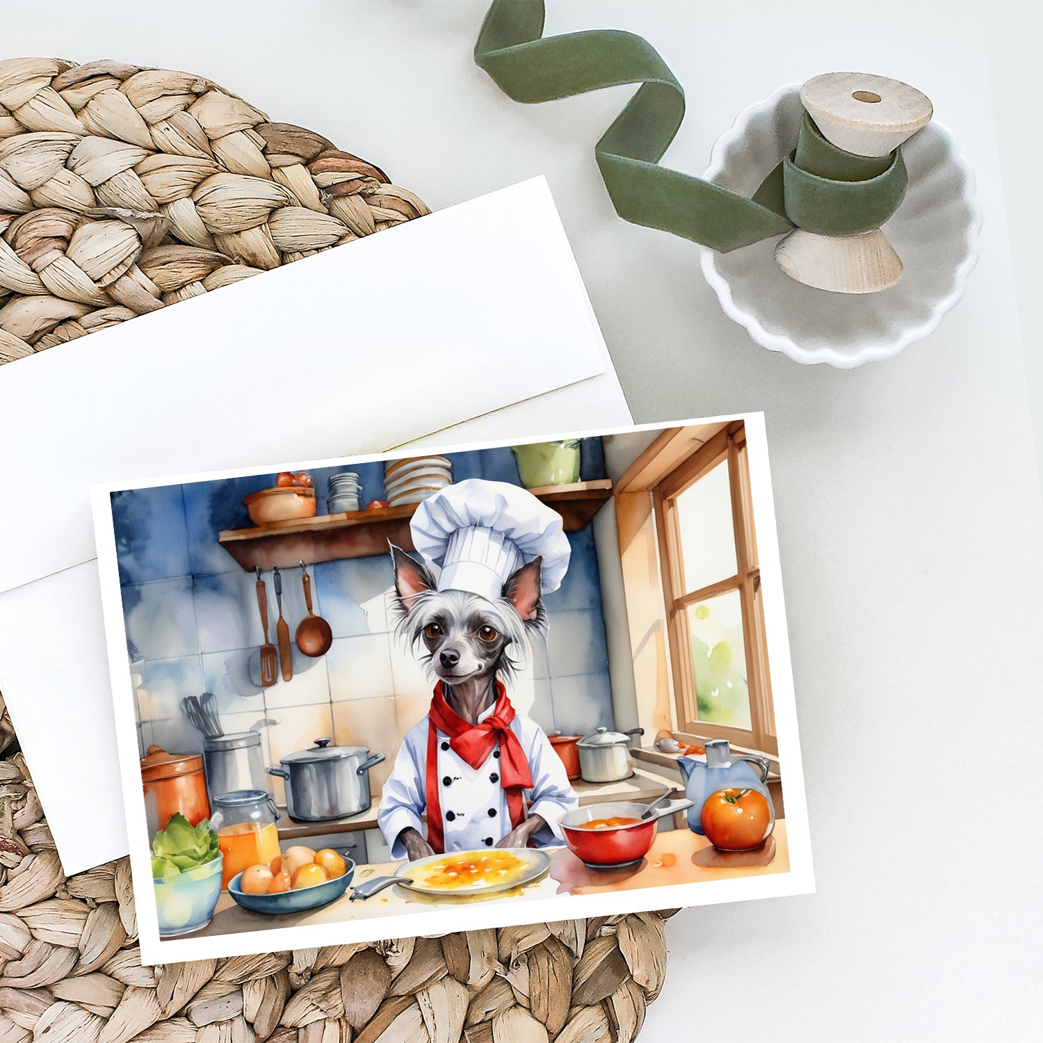 Buy this Chinese Crested The Chef Greeting Cards Pack of 8