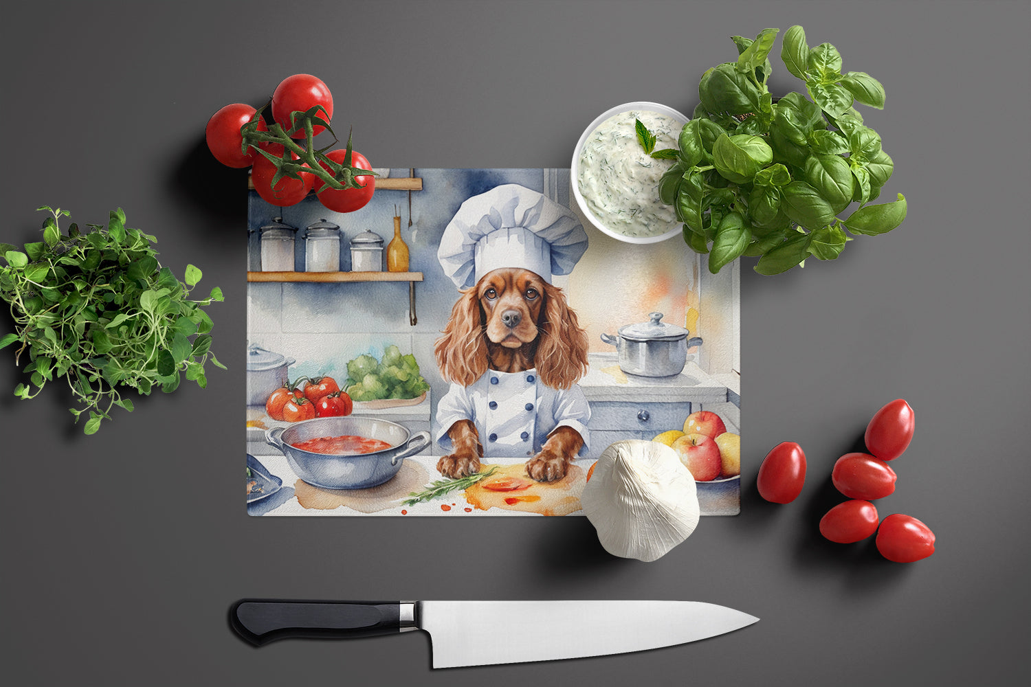 Buy this Cocker Spaniel The Chef Glass Cutting Board