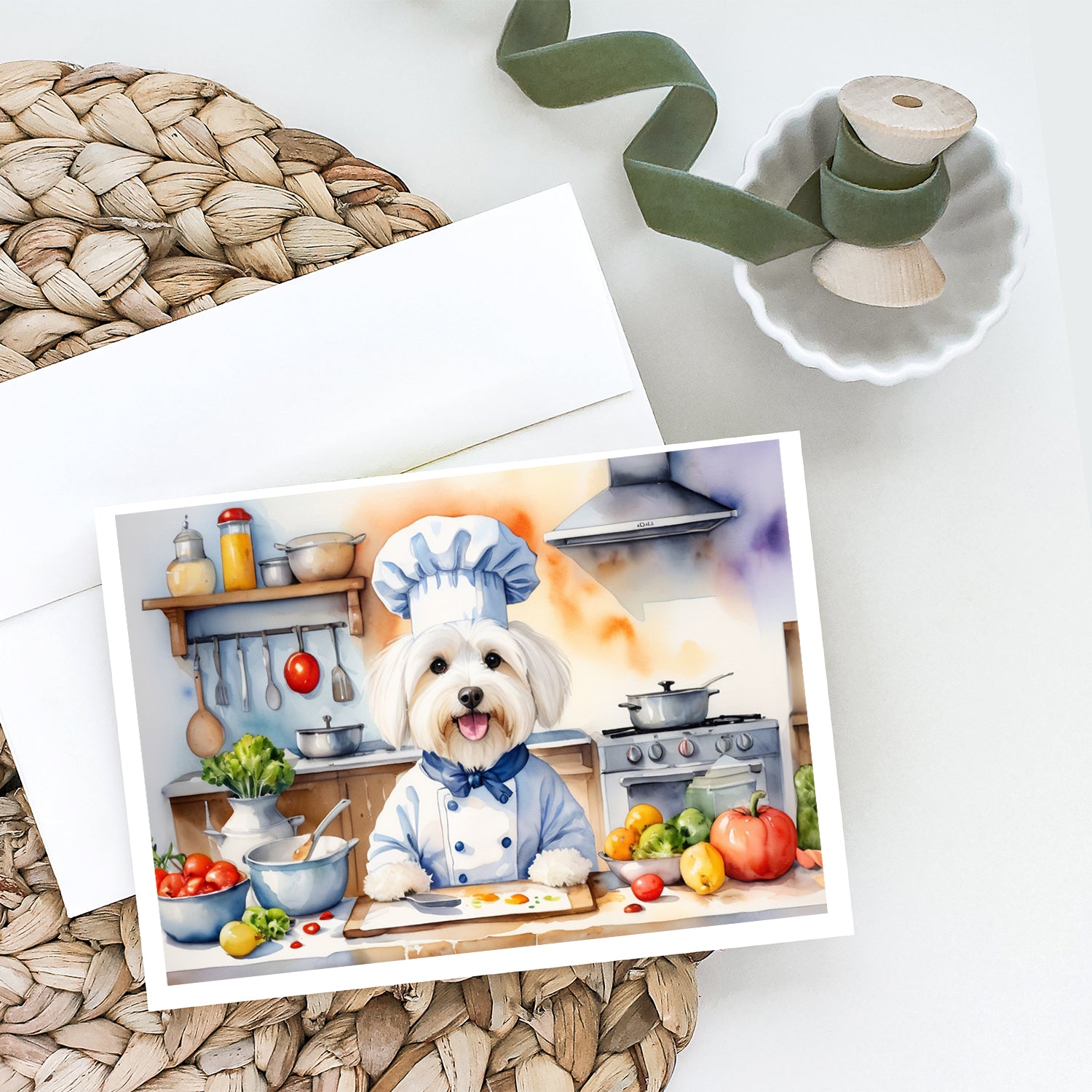 Coton de Tulear The Chef Greeting Cards Pack of 8