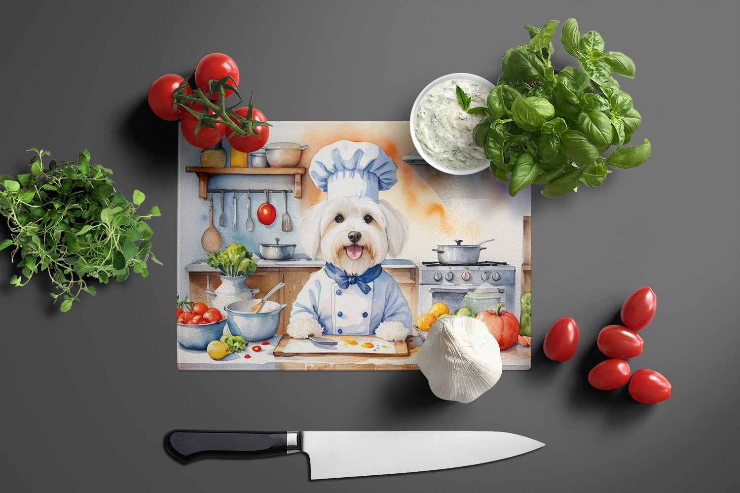 Buy this Coton de Tulear The Chef Glass Cutting Board