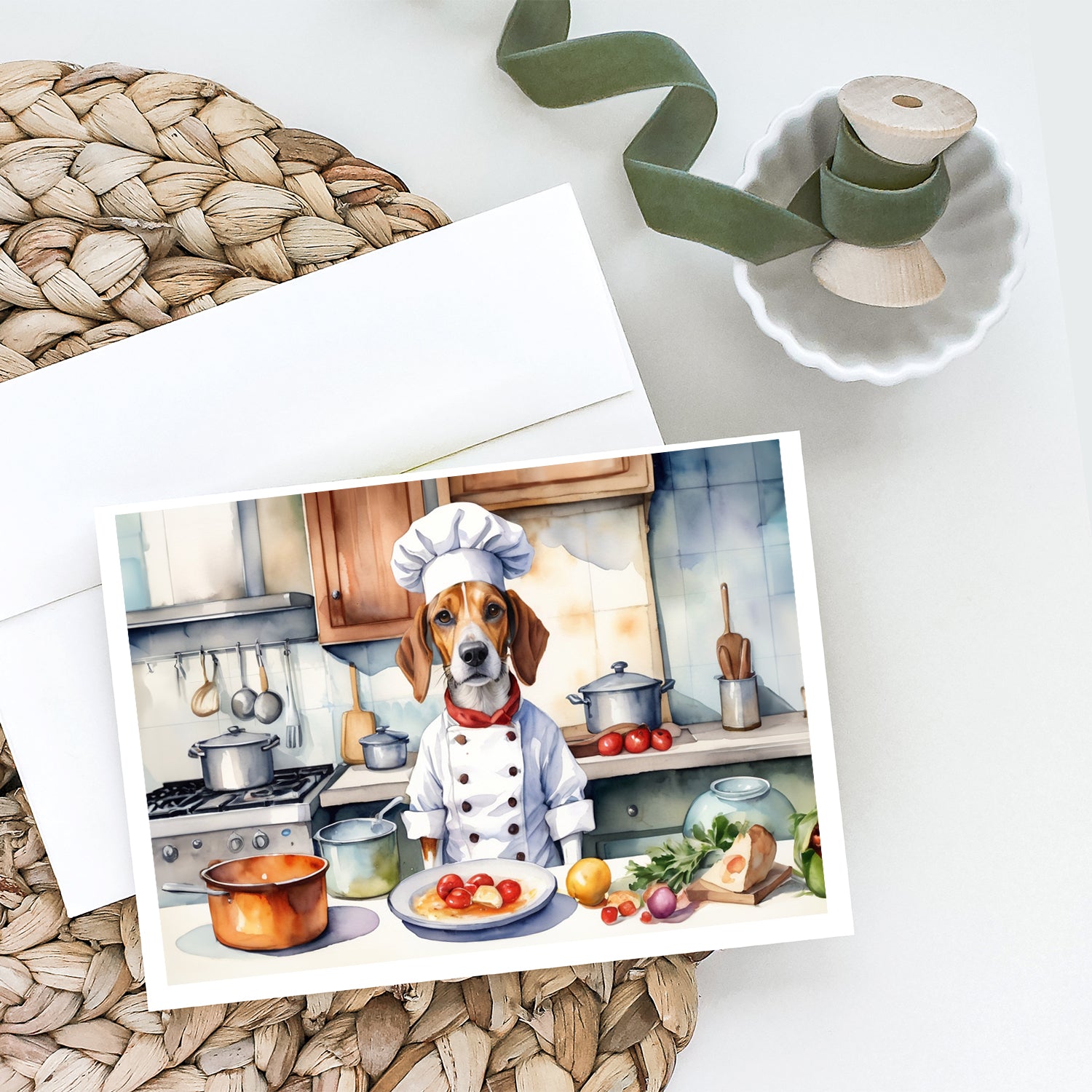 English Foxhound The Chef Greeting Cards Pack of 8