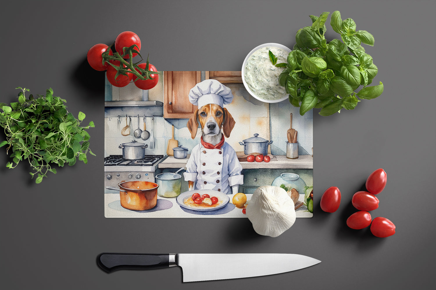 Buy this English Foxhound The Chef Glass Cutting Board