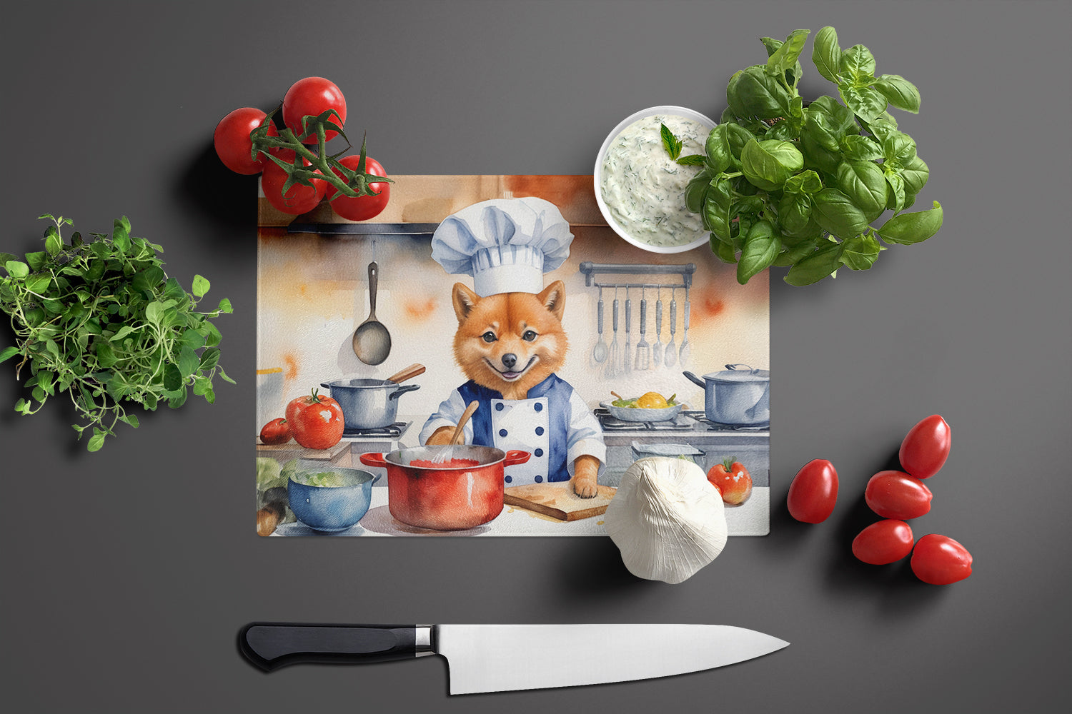 Buy this Finnish Spitz The Chef Glass Cutting Board
