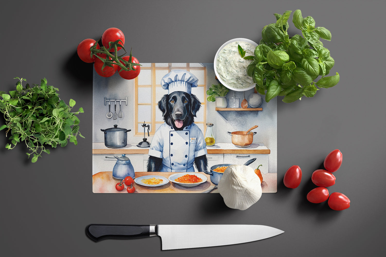 Buy this Flat-Coated Retriever The Chef Glass Cutting Board
