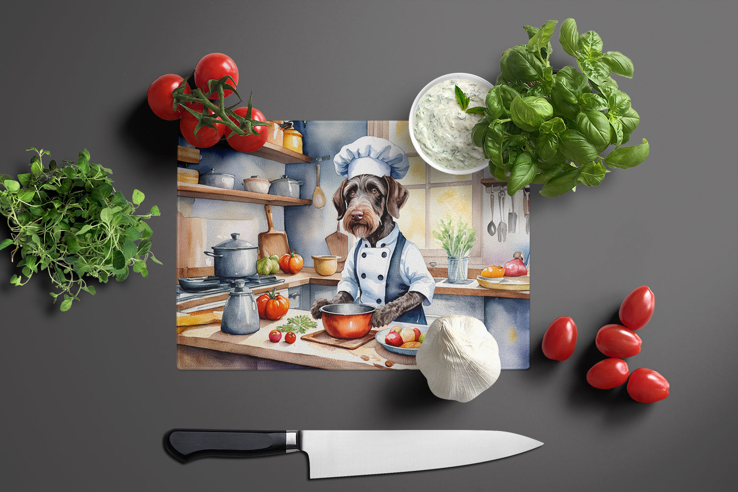 Buy this German Wirehaired Pointer The Chef Glass Cutting Board