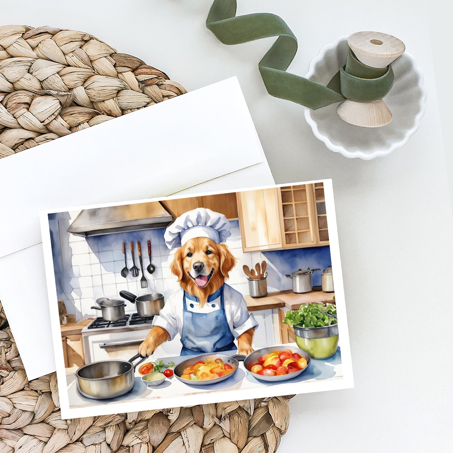 Buy this Golden Retriever The Chef Greeting Cards Pack of 8