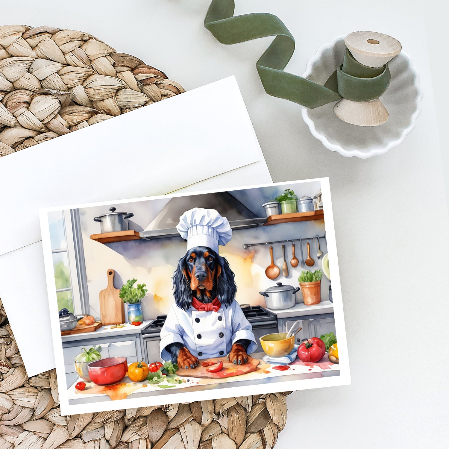 Gordon Setter The Chef Greeting Cards Pack of 8