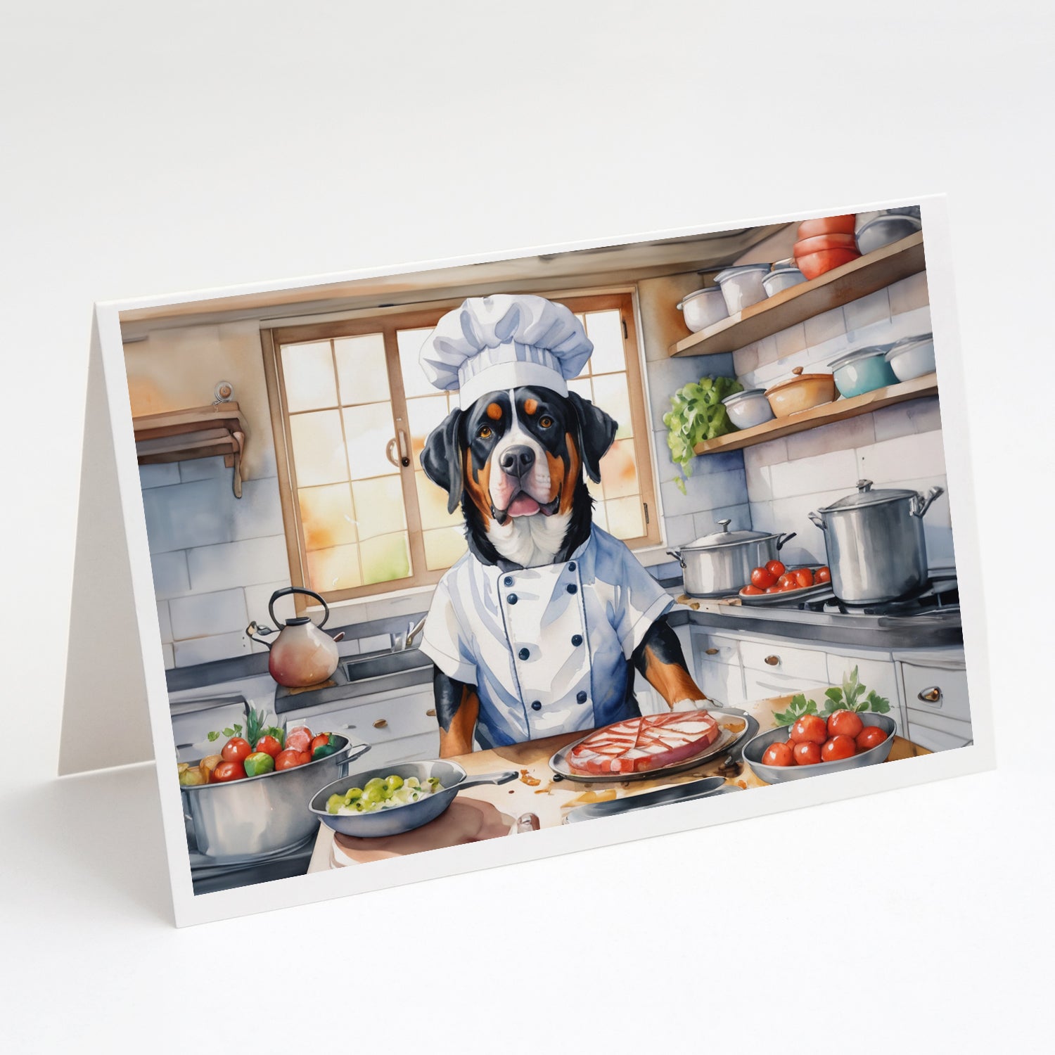 Buy this Greater Swiss Mountain Dog The Chef Greeting Cards Pack of 8