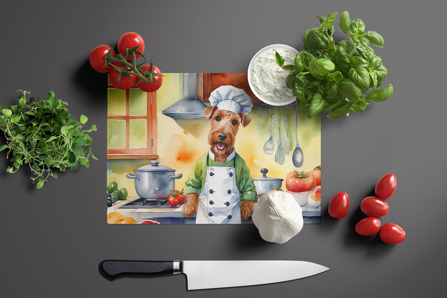 Buy this Irish Terrier The Chef Glass Cutting Board