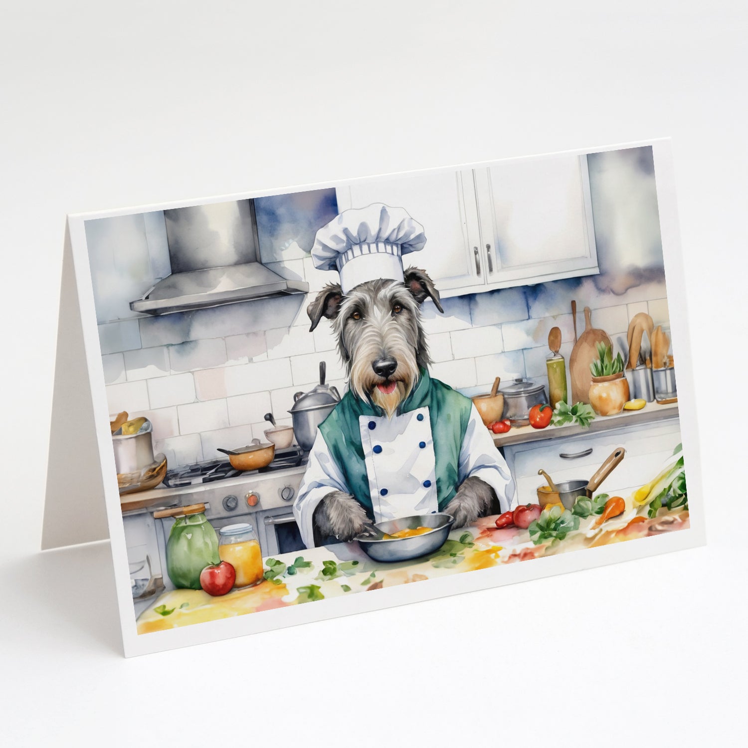 Buy this Irish Wolfhound The Chef Greeting Cards Pack of 8