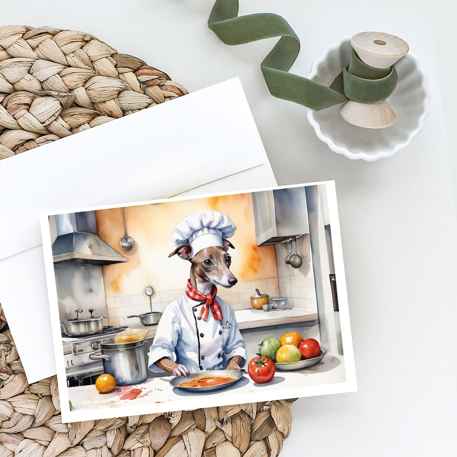 Buy this Italian Greyhound The Chef Greeting Cards Pack of 8