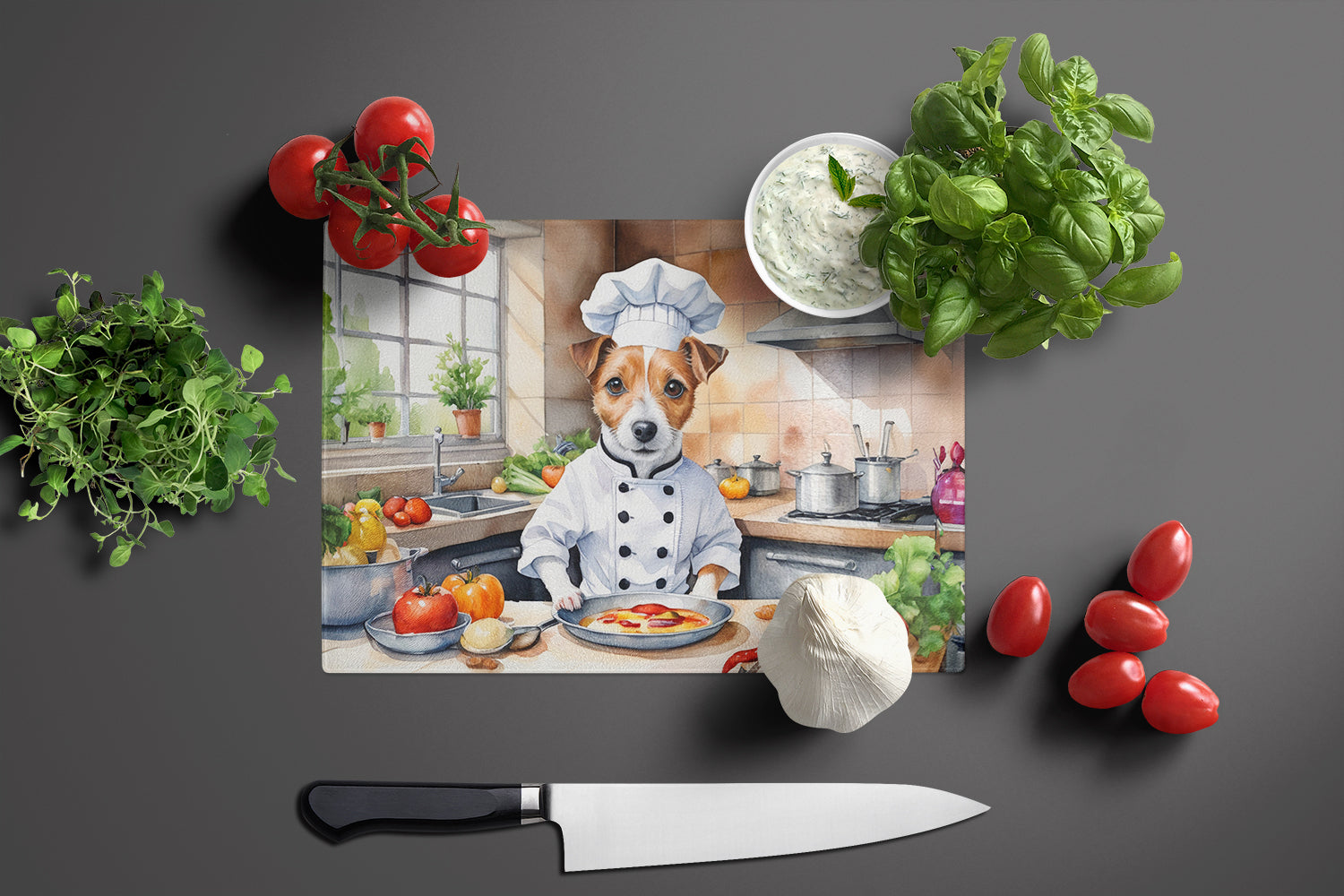 Buy this Jack Russell Terrier The Chef Glass Cutting Board