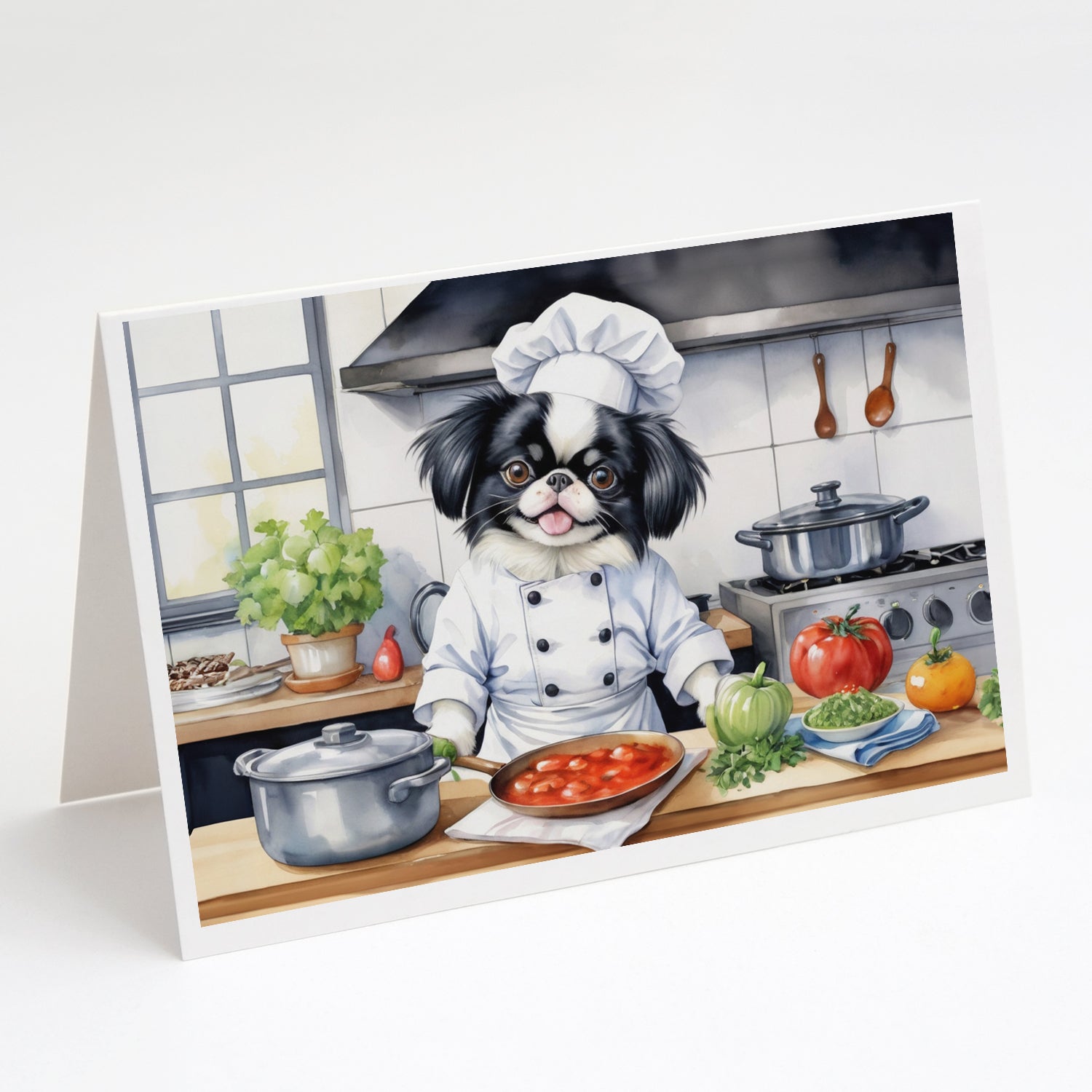 Buy this Japanese Chin The Chef Greeting Cards Pack of 8