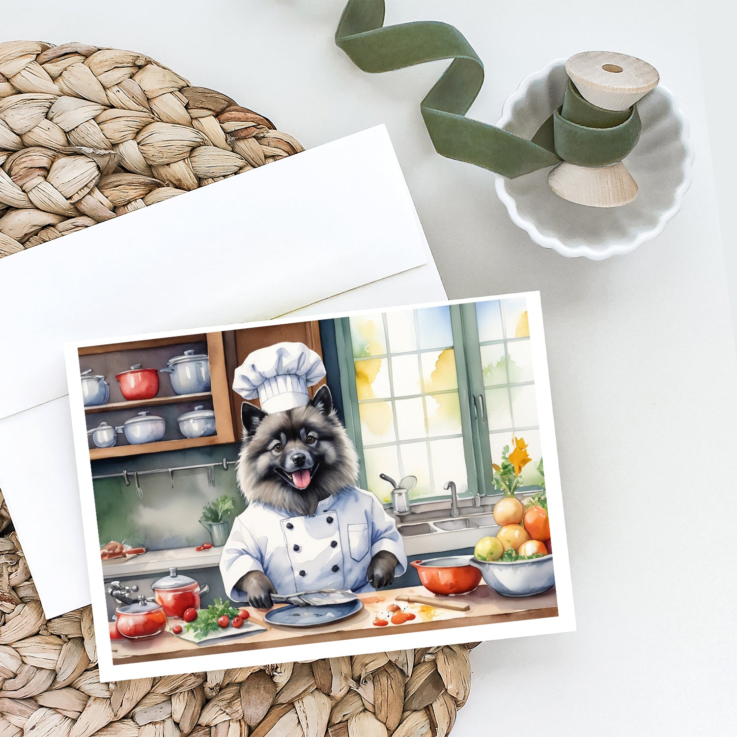 Buy this Keeshond The Chef Greeting Cards Pack of 8