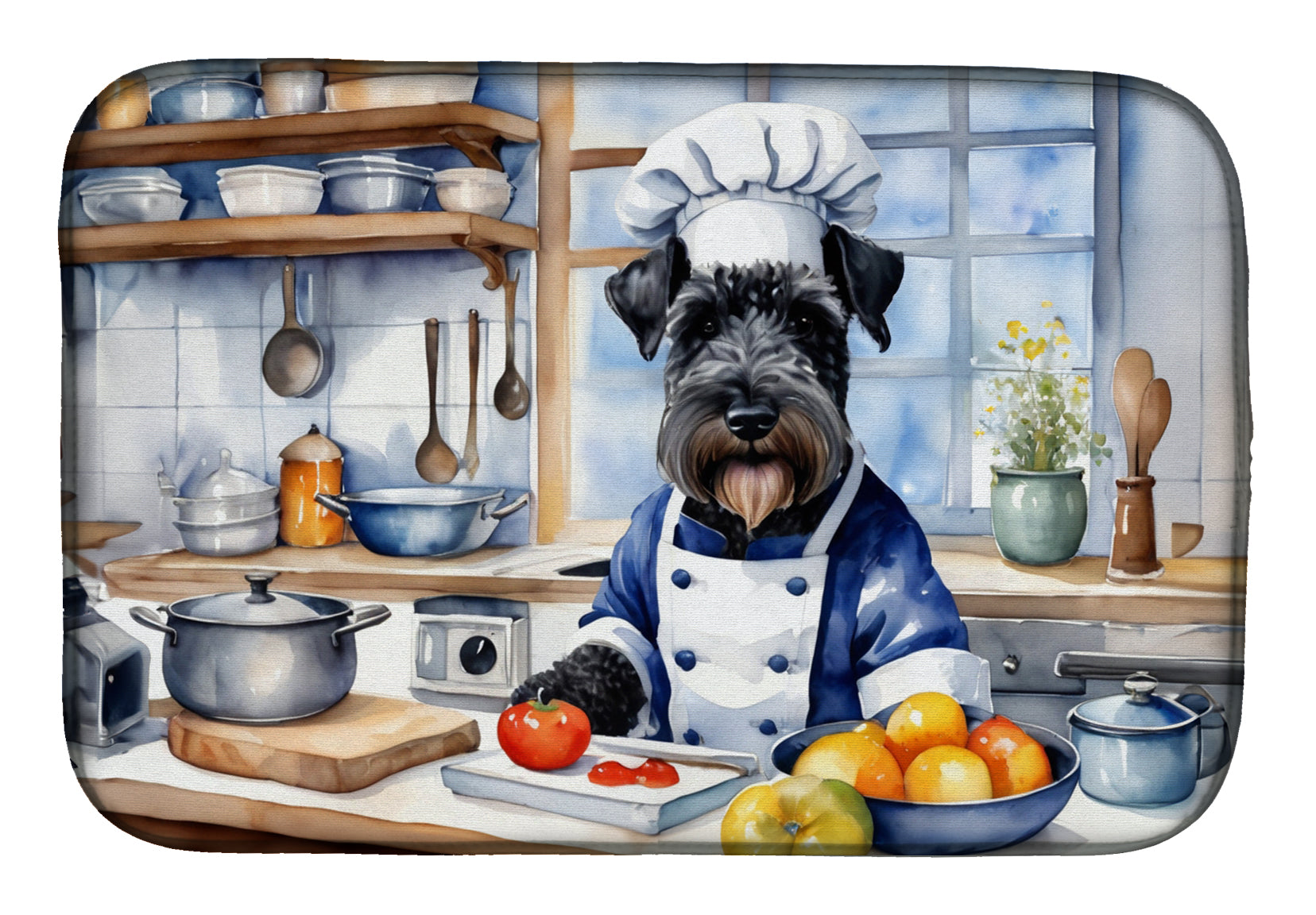 Buy this Kerry Blue Terrier The Chef Dish Drying Mat