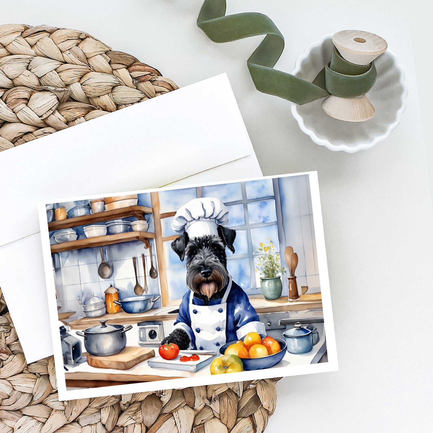 Kerry Blue Terrier The Chef Greeting Cards Pack of 8