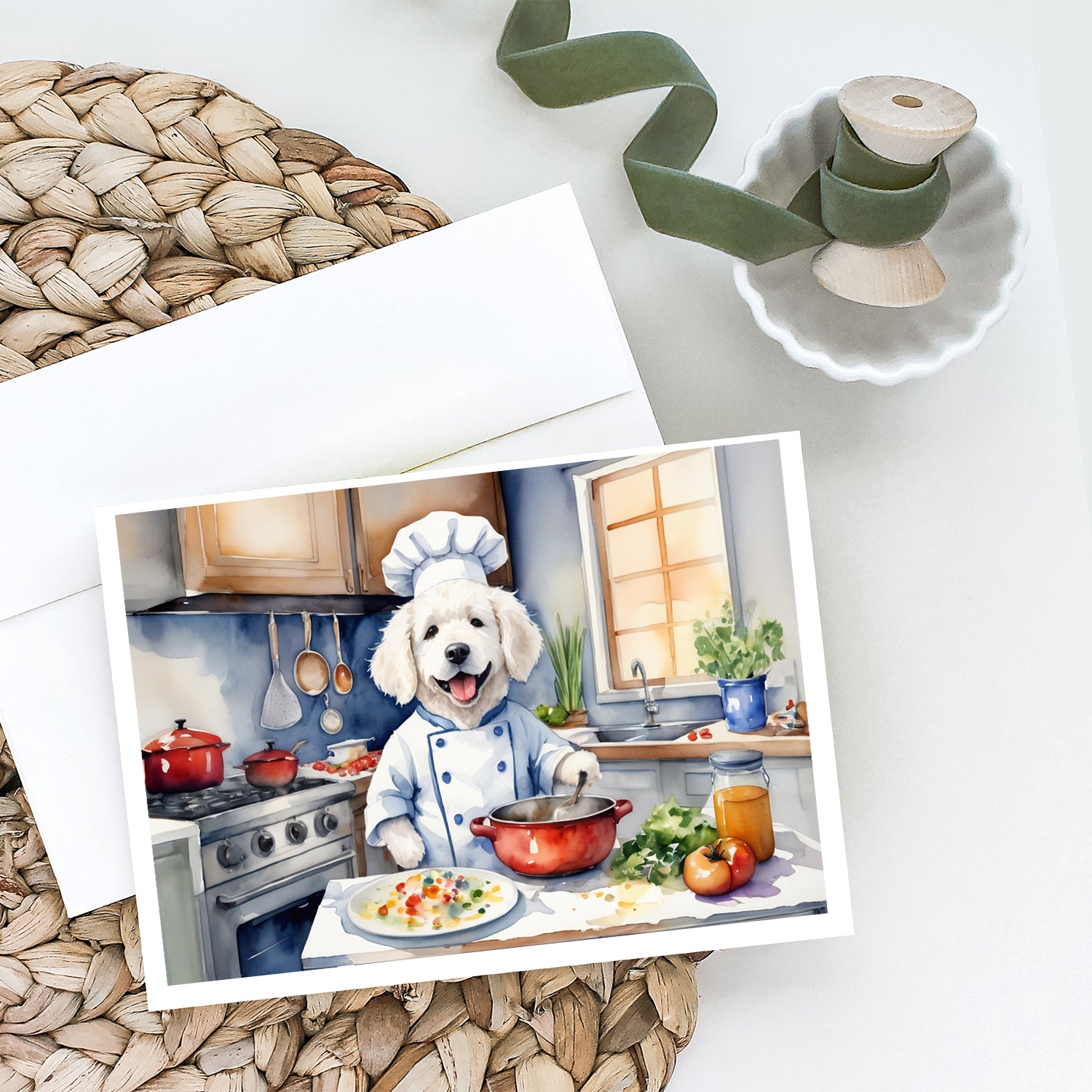 Kuvasz The Chef Greeting Cards Pack of 8
